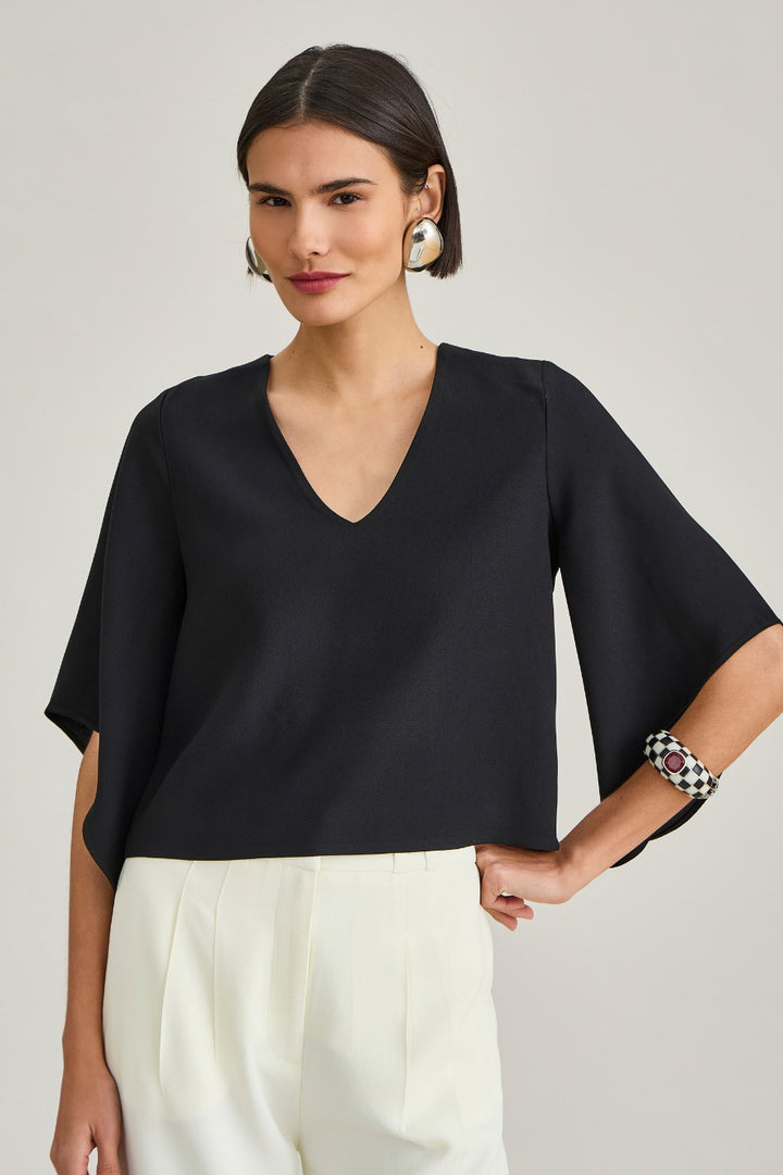 Blusa de Alfaiataria Preto Abigail