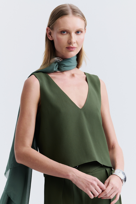 Blusa de Alfaiataria Verde New Selena