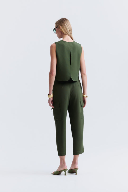 Calça Cargo de Alfaiataria Verde Diana