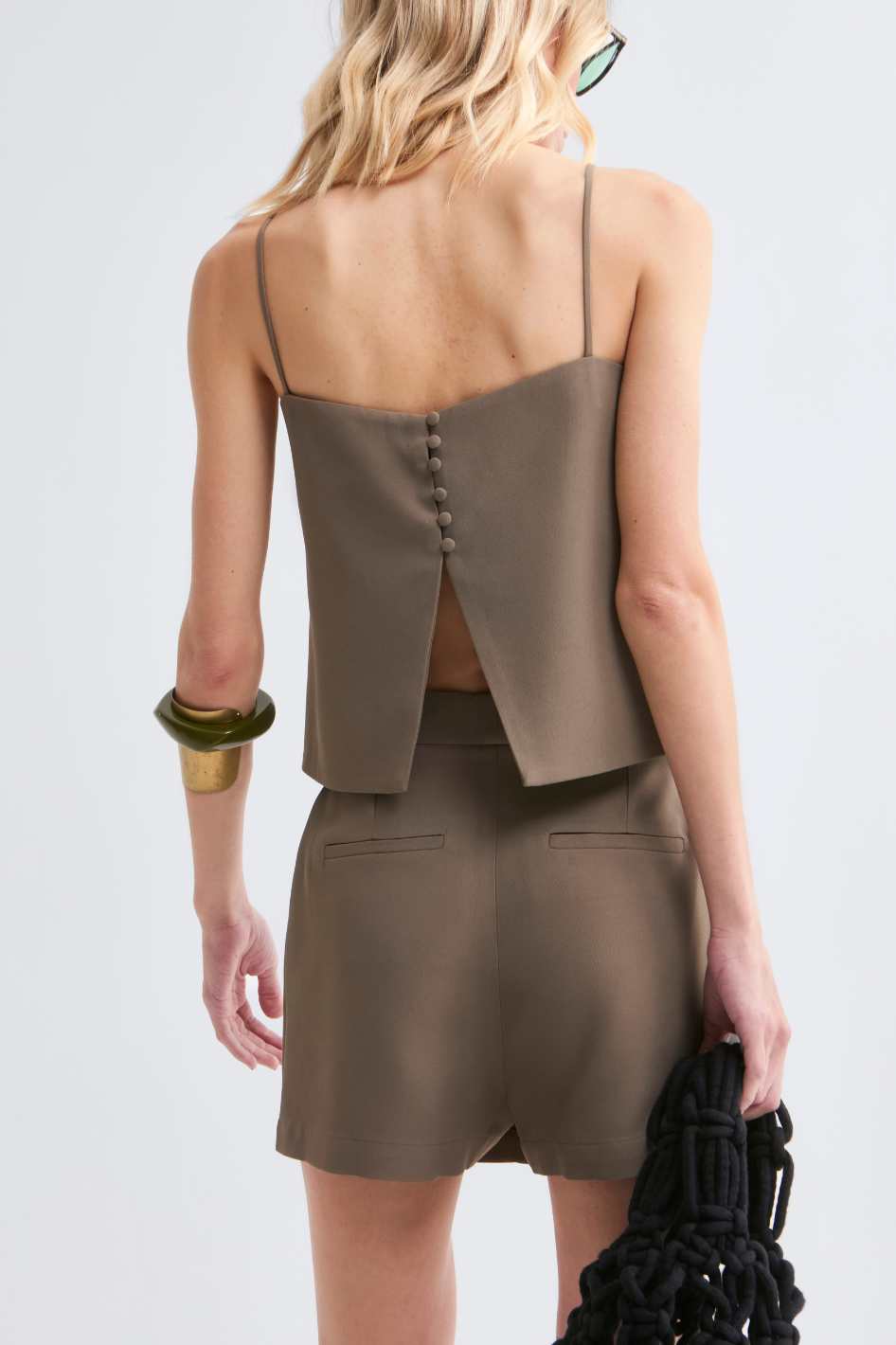 Top de Alfaiataria Molly Verde Vintage