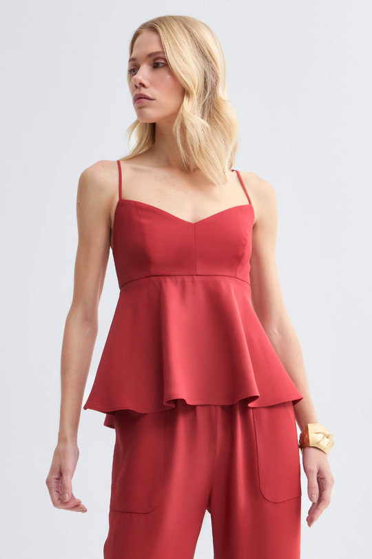 Blusa de Alfaiataria Vermelho Falu Laura