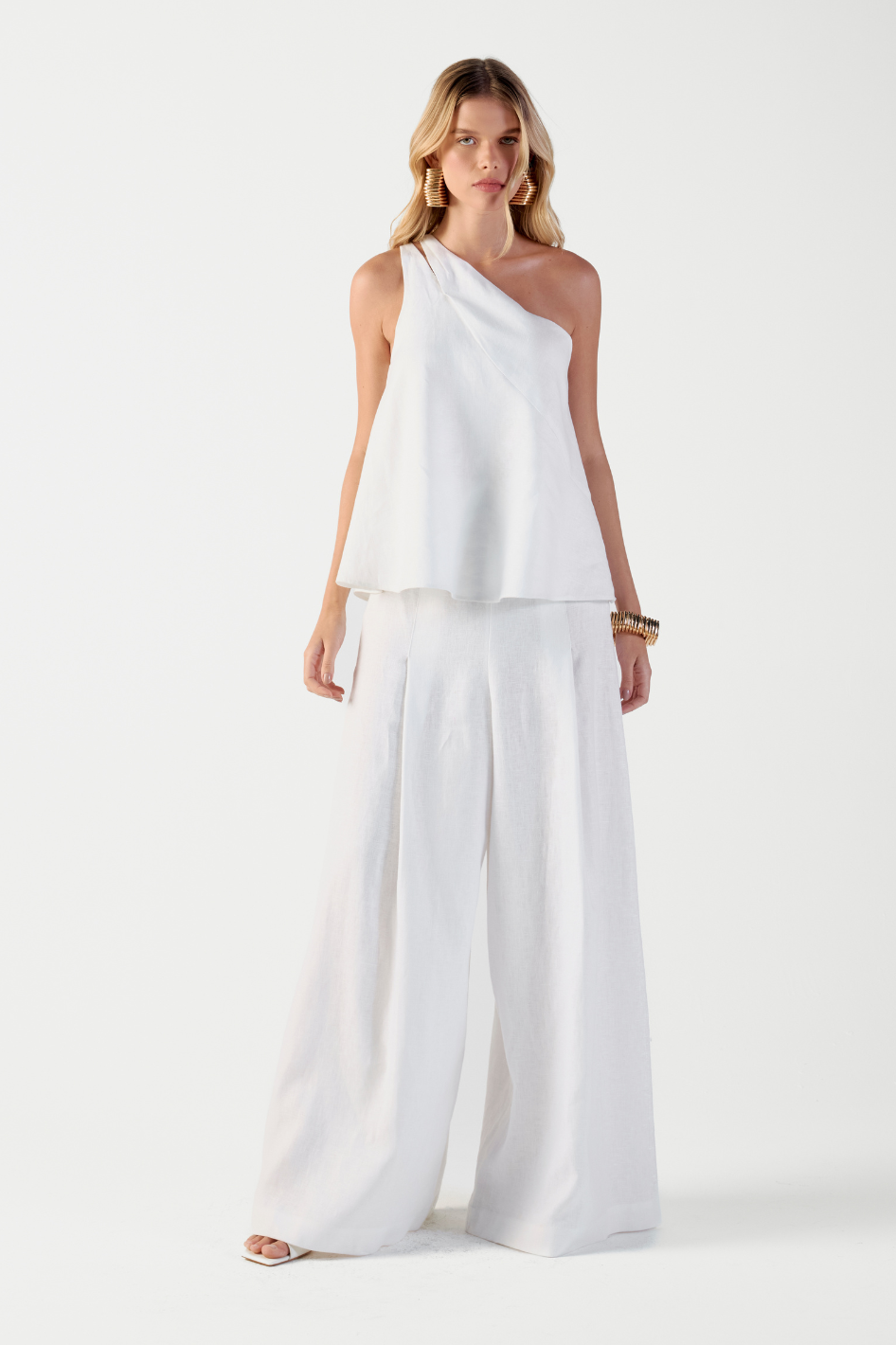 Blusa de Linho Off White Brunella