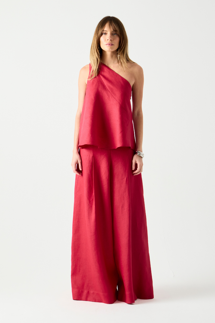 Blusa de Linho Vermelho Rouge Brunella