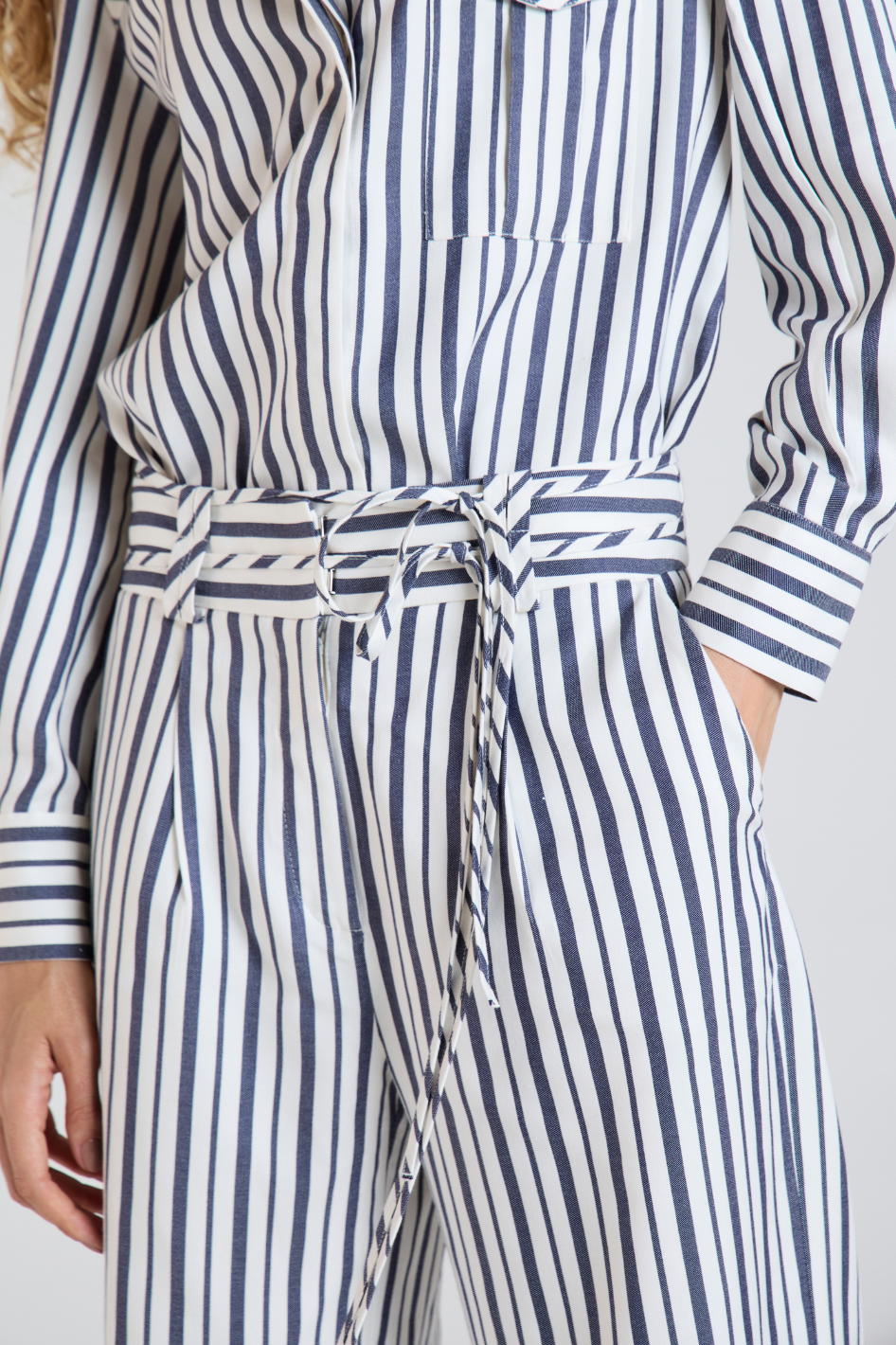 Calça Shantal Listras Azul Marinho