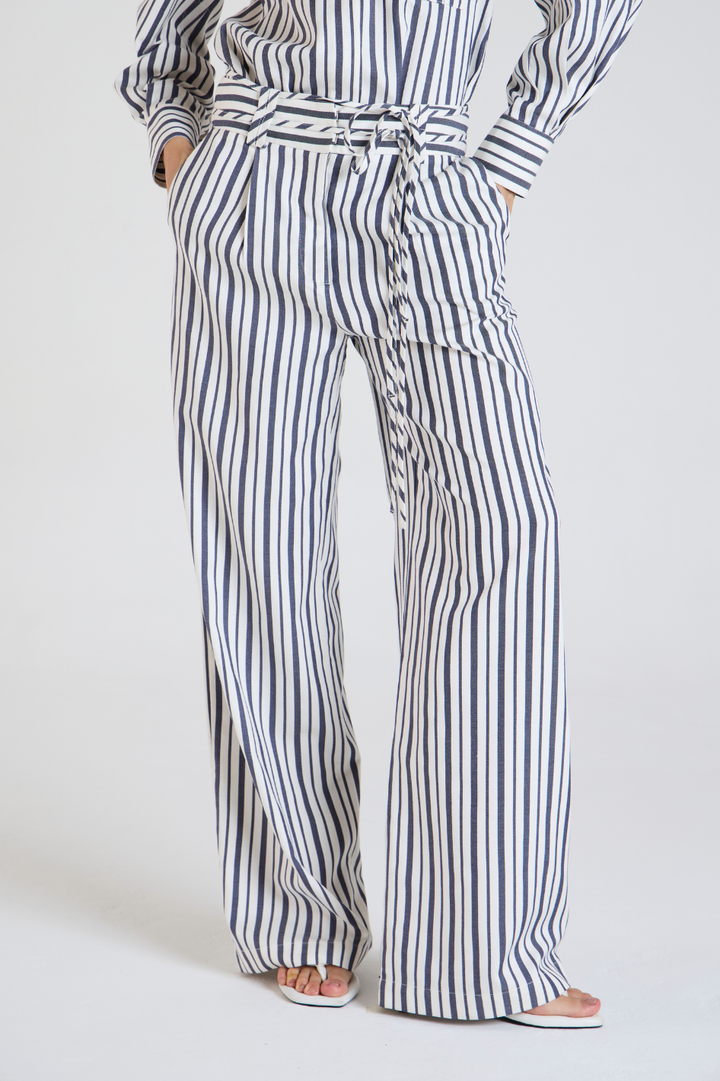 Calça Shantal Listras Azul Marinho