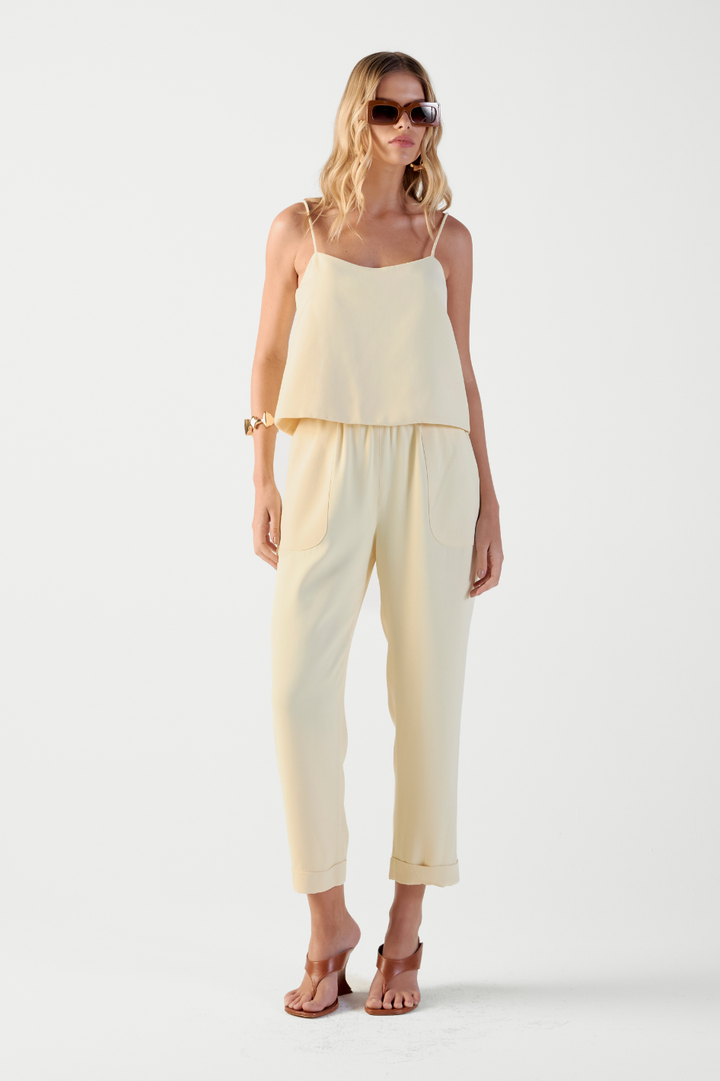 Calça de Alfaiataria Amarelo Manteiga Ella