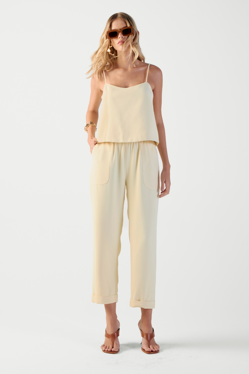 Calça de Alfaiataria Amarelo Manteiga Ella