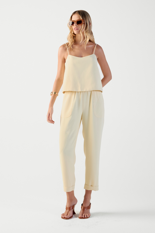 Calça de Alfaiataria Amarelo Manteiga Ella
