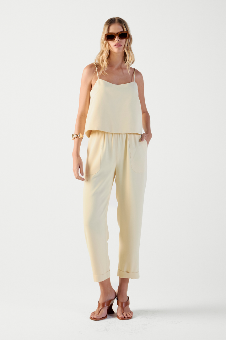 Calça de Alfaiataria Amarelo Manteiga Ella