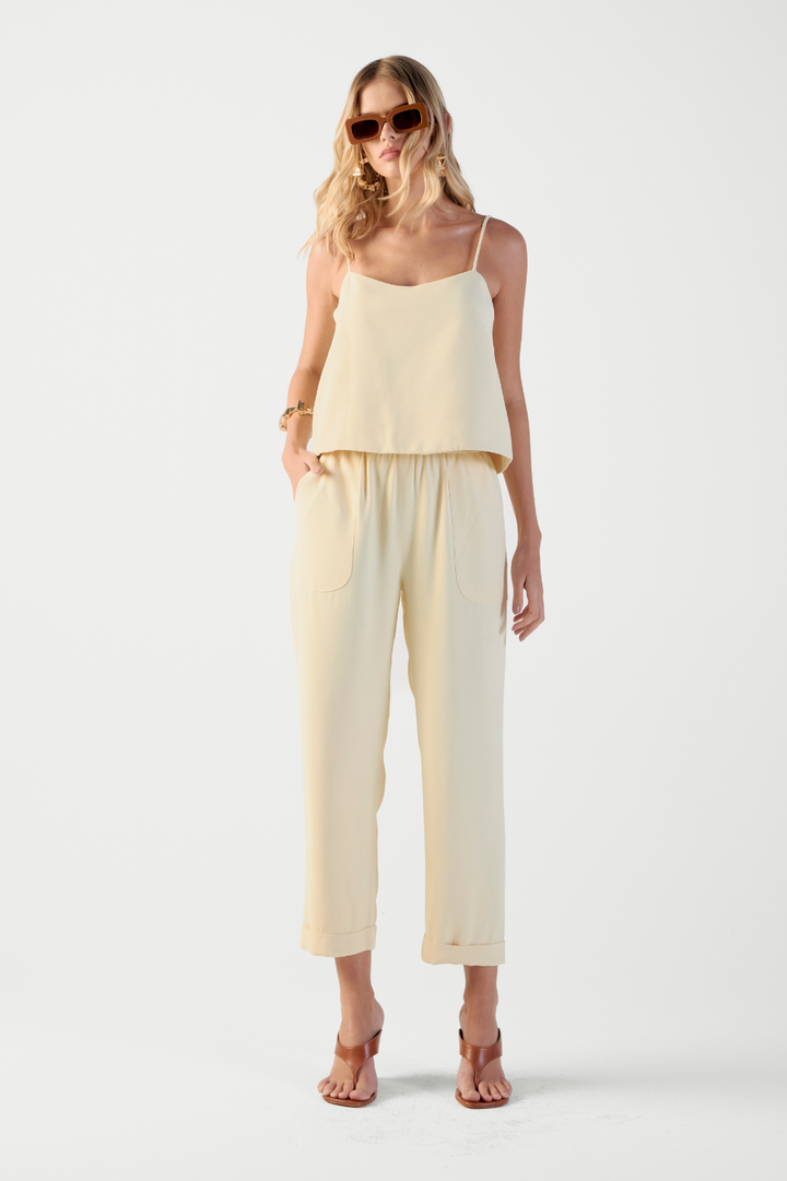 Calça de Alfaiataria Amarelo Manteiga Ella