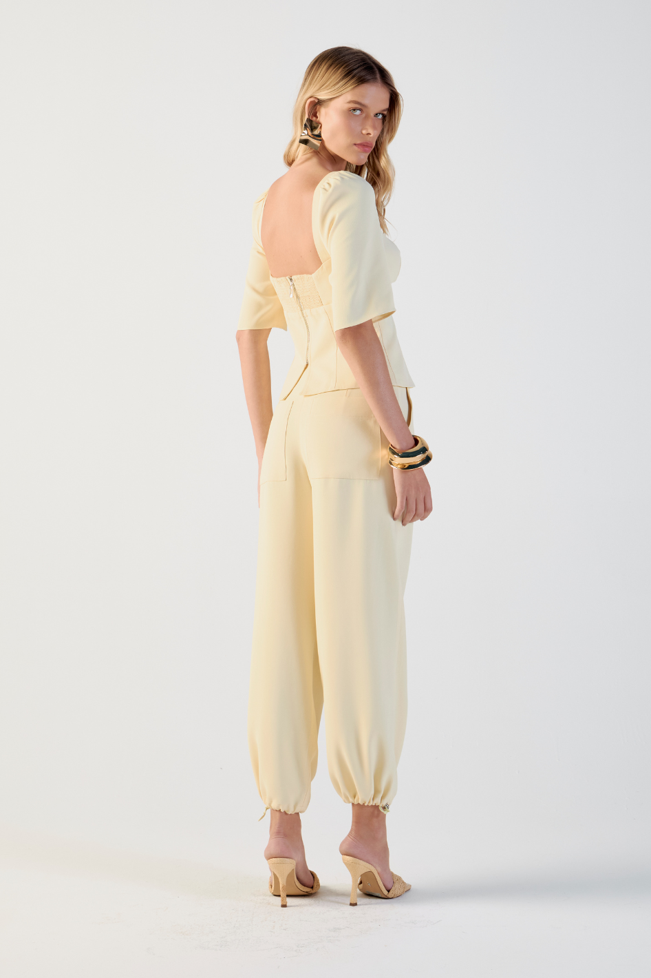 Calça de Alfaiataria Amarelo Manteiga Samara