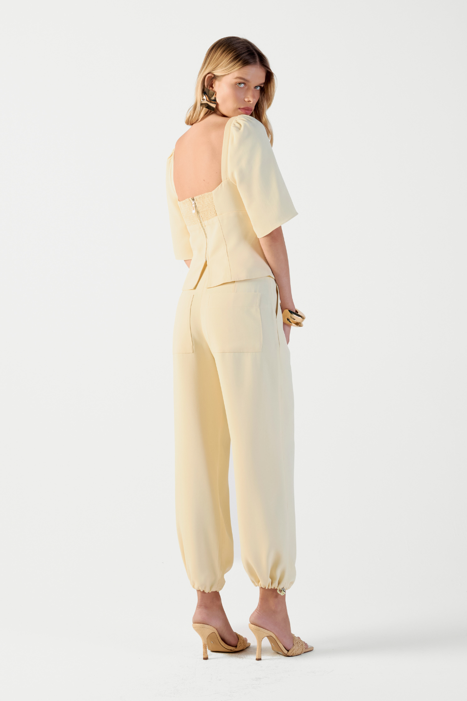 Calça de Alfaiataria Amarelo Manteiga Samara