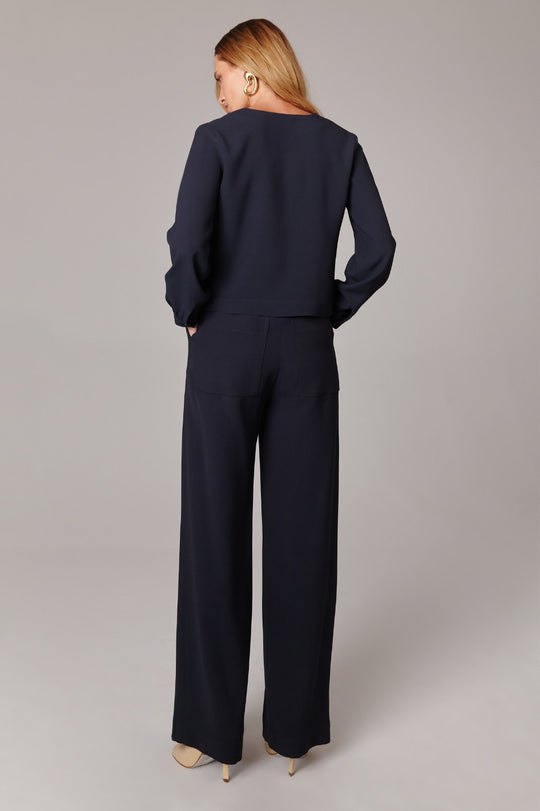 Calça de Alfaiataria Azul Marinho Lua