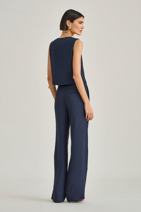 Calça de Alfaiataria Azul Marinho Luiza