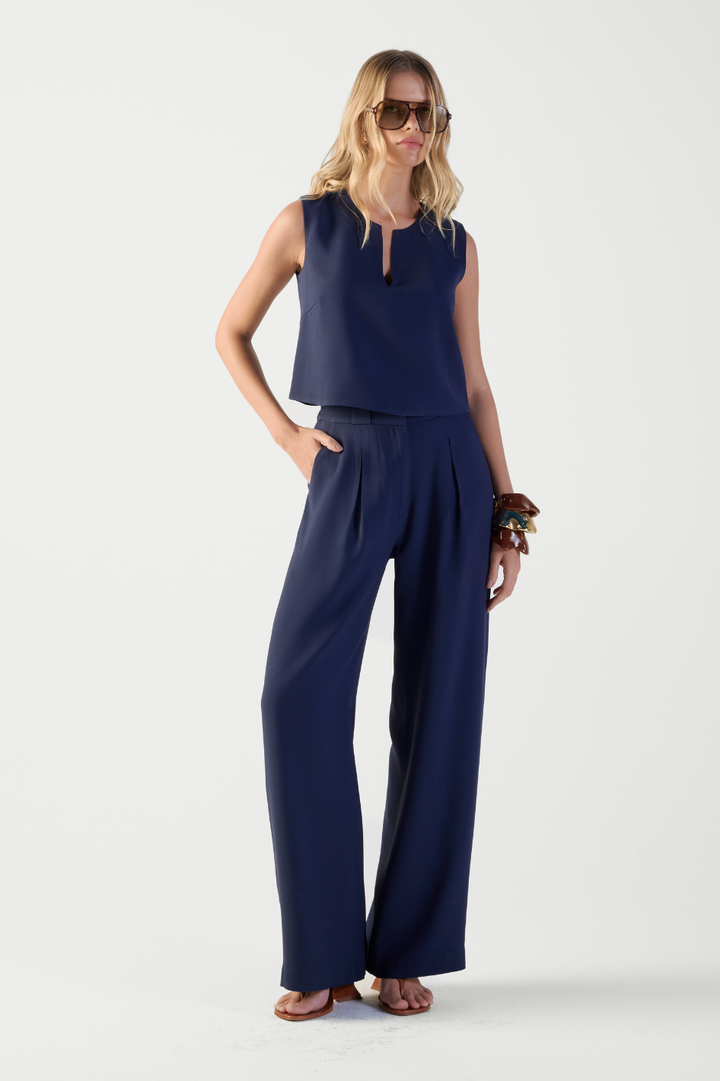 Calça de Alfaiataria Azul Profundo Lua