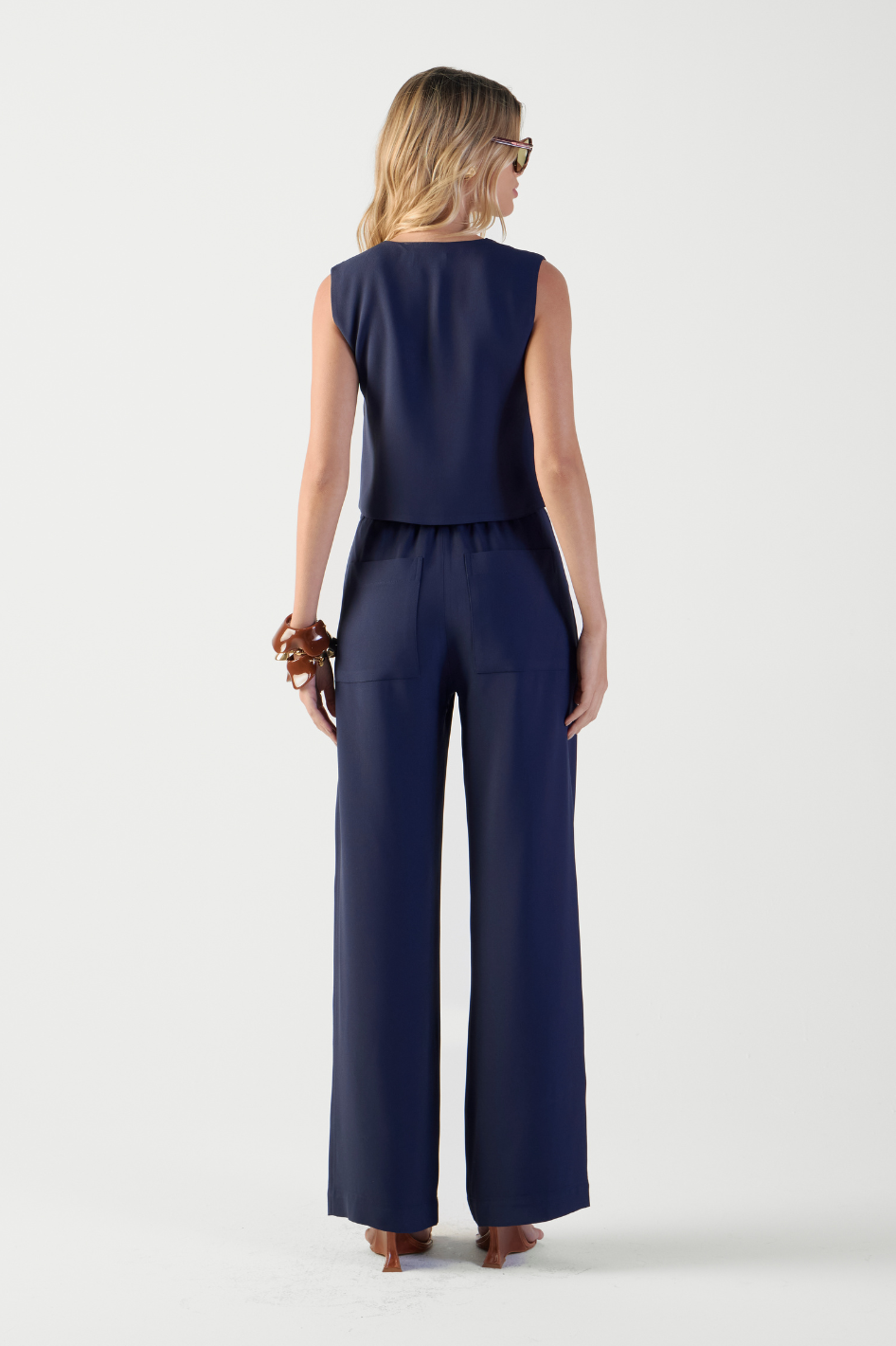 Calça de Alfaiataria Azul Profundo Lua