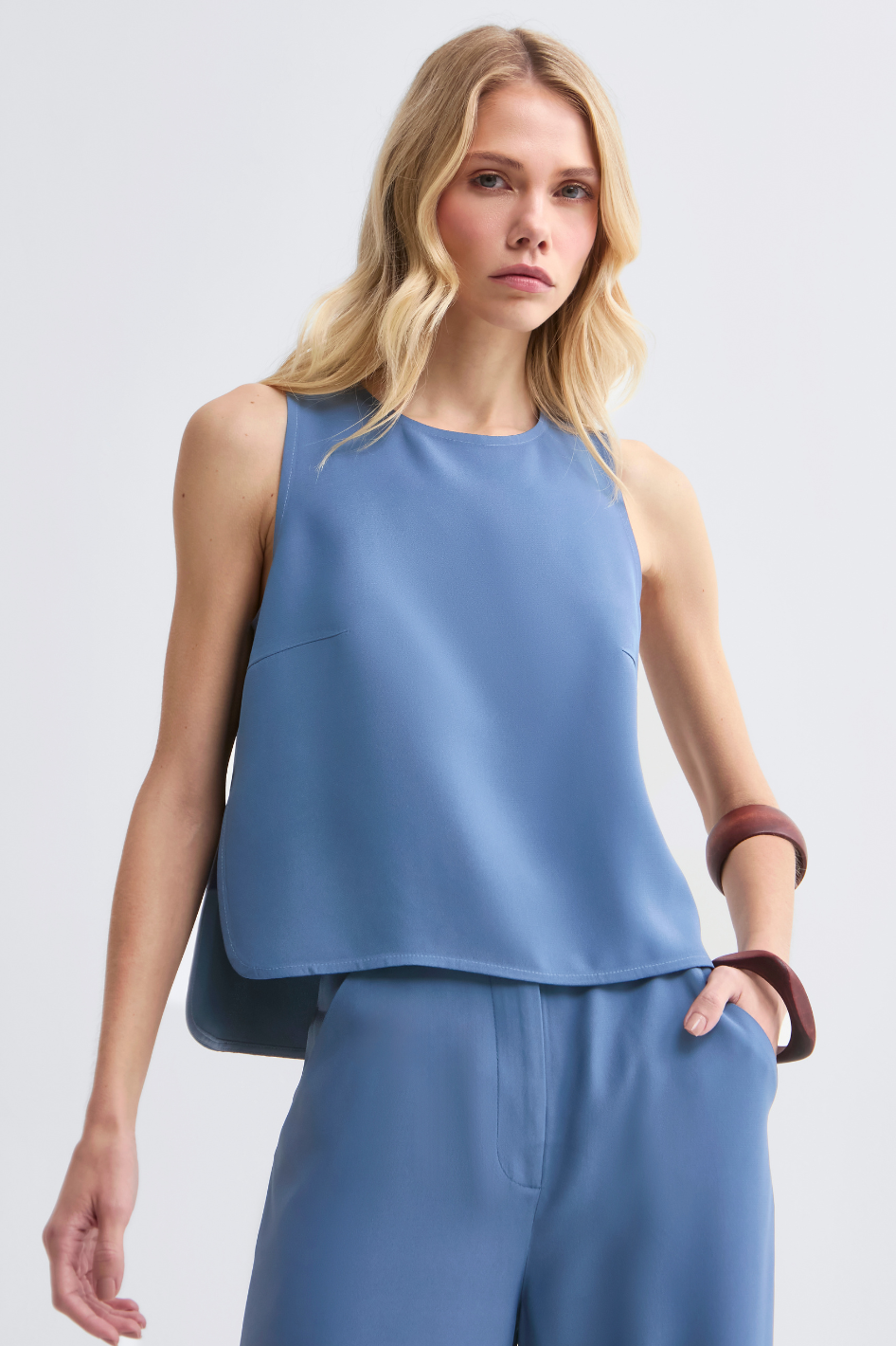 Calça de Alfaiataria Azul Sereno Anna