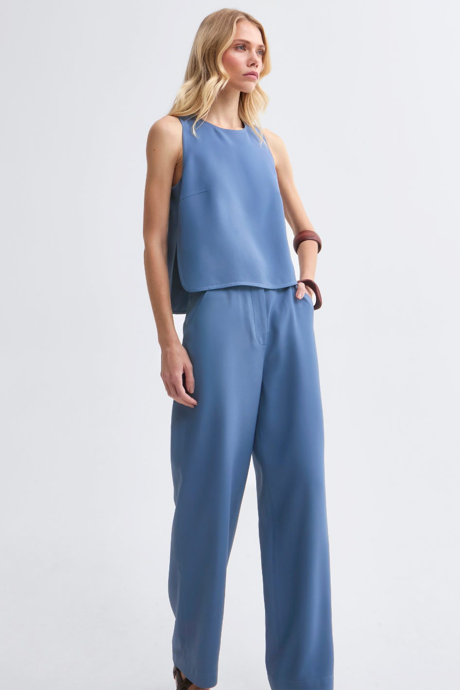 Calça de Alfaiataria Azul Sereno Anna