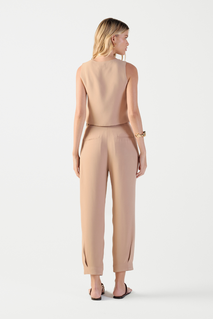 Calça de Alfaiataria Bege Olivia