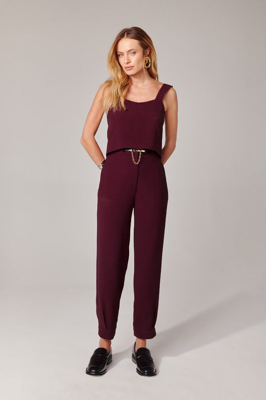 Calça de Alfaiataria Berinjela Olivia