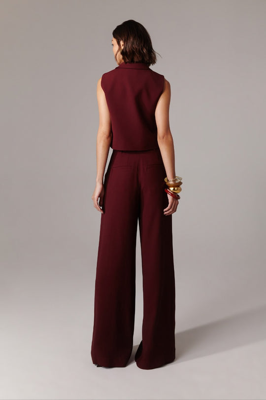 Calça de Alfaiataria Burgundy Brigitte