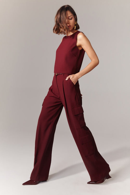 Calça de Alfaiataria Burgundy Jade