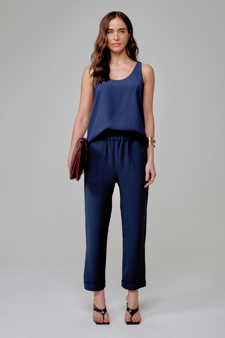 Calça de Alfaiataria Ella Azul Marinho