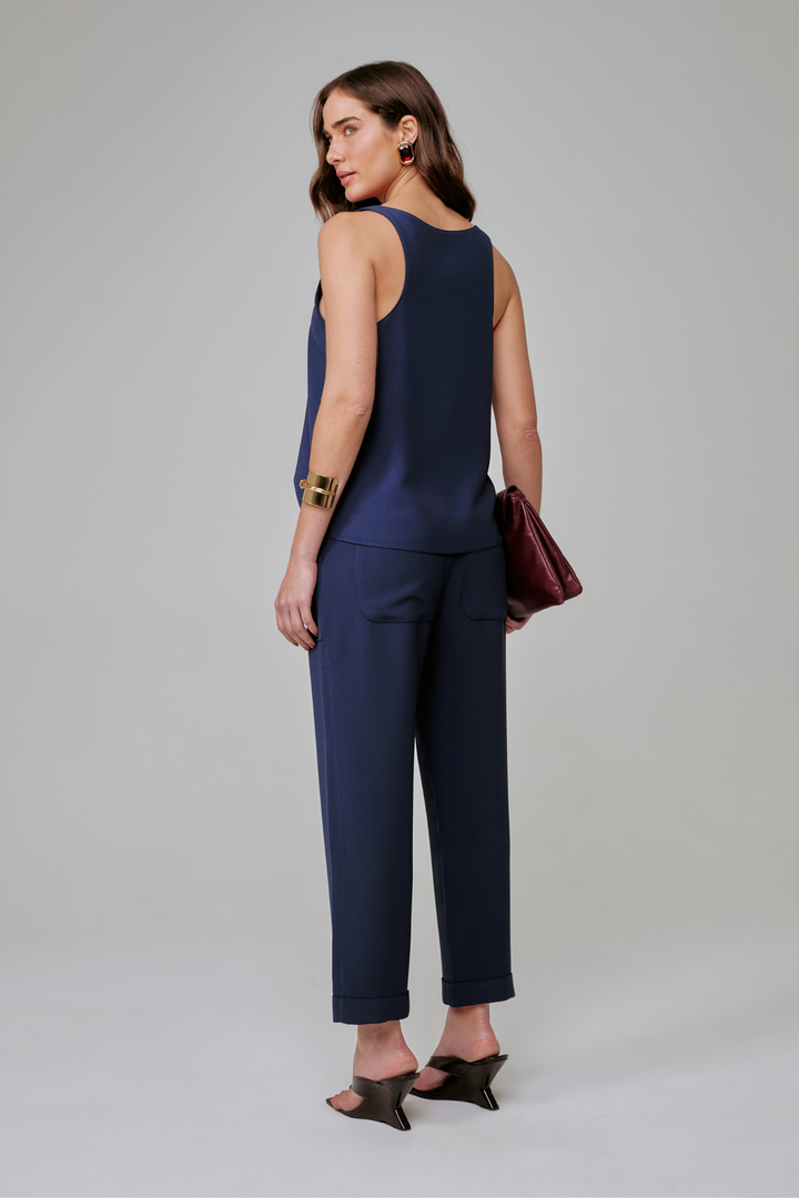 Calça de Alfaiataria Ella Azul Marinho
