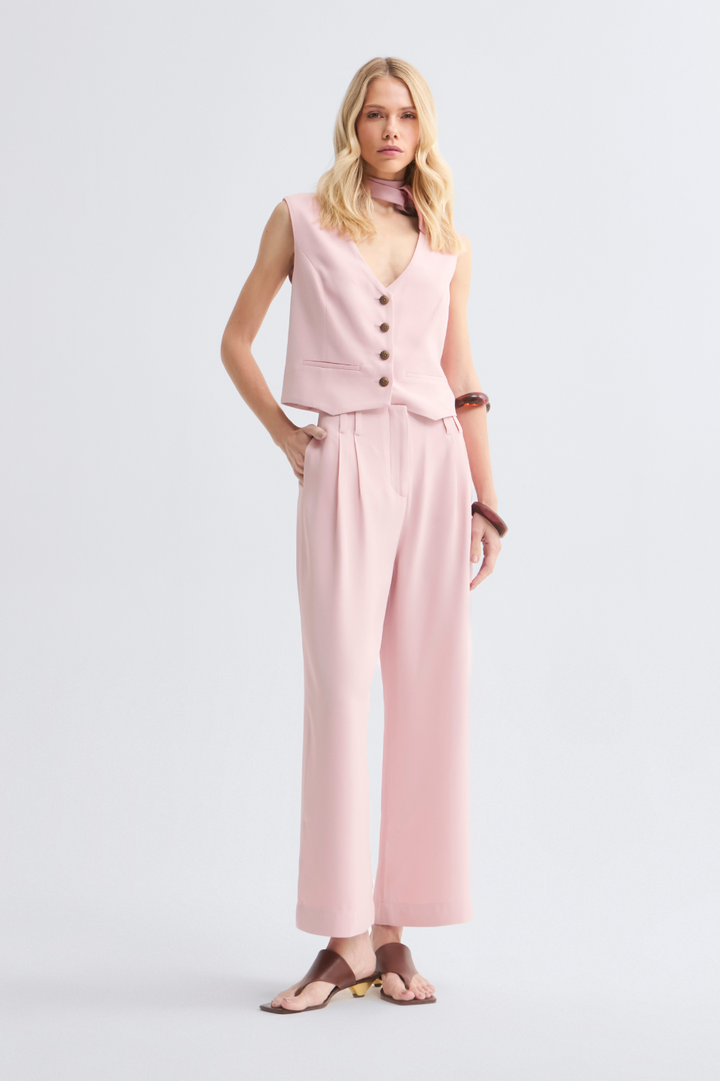 Calça de Alfaiataria Lari Rosa Light