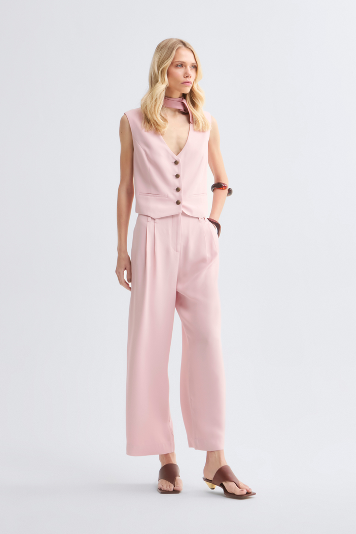 Calça de Alfaiataria Lari Rosa Light