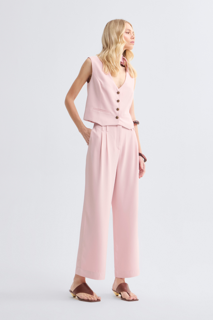 Calça de Alfaiataria Lari Rosa Light