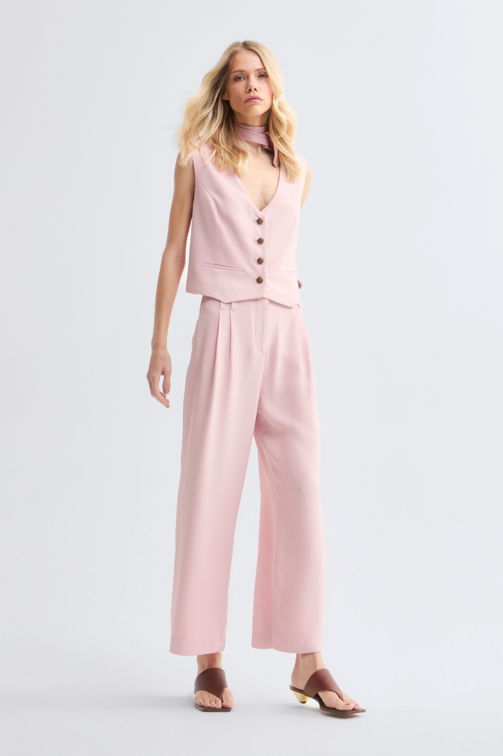 Calça de Alfaiataria Lari Rosa Light