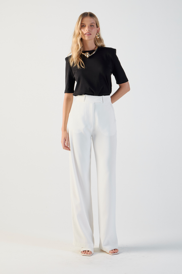Calça de Alfaiataria NEW Off White Sara em crepe de acetato sem pregas