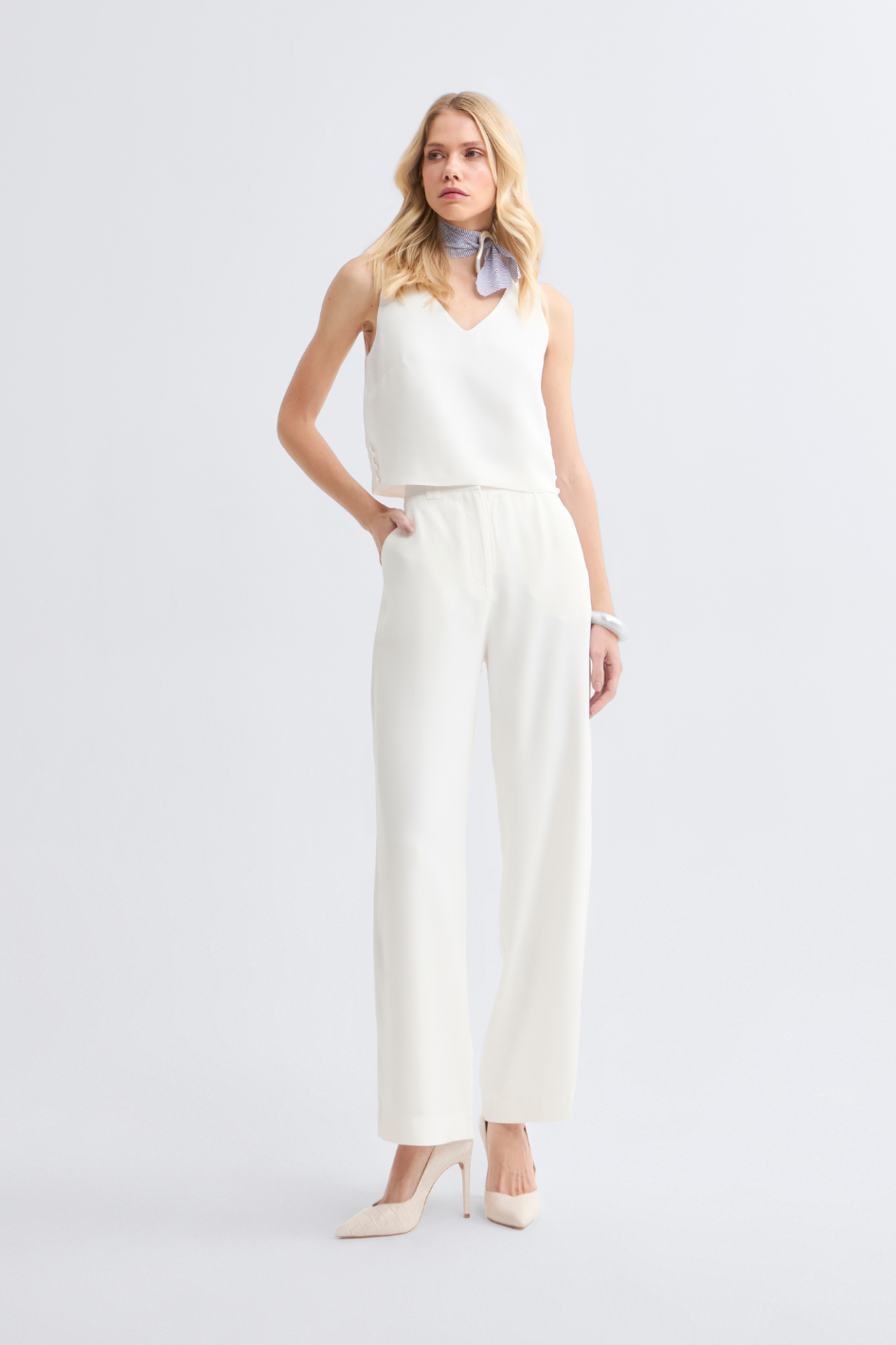 Calça de Alfaiataria New Off White Anna