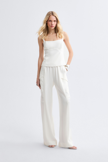 Calça de Alfaiataria New Off White Maria Julia modelagem reta
