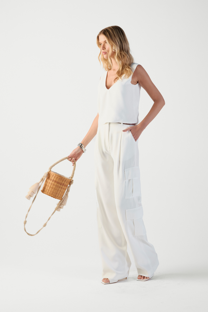 Calça de Alfaiataria Off White Jade