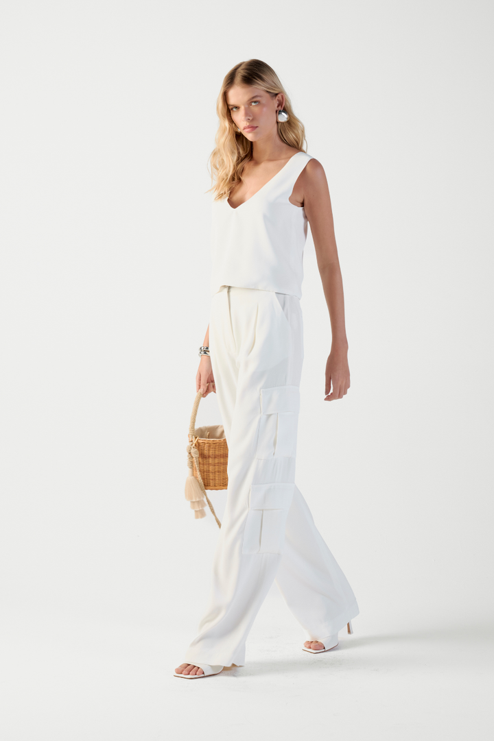 Calça de Alfaiataria Off White Jade