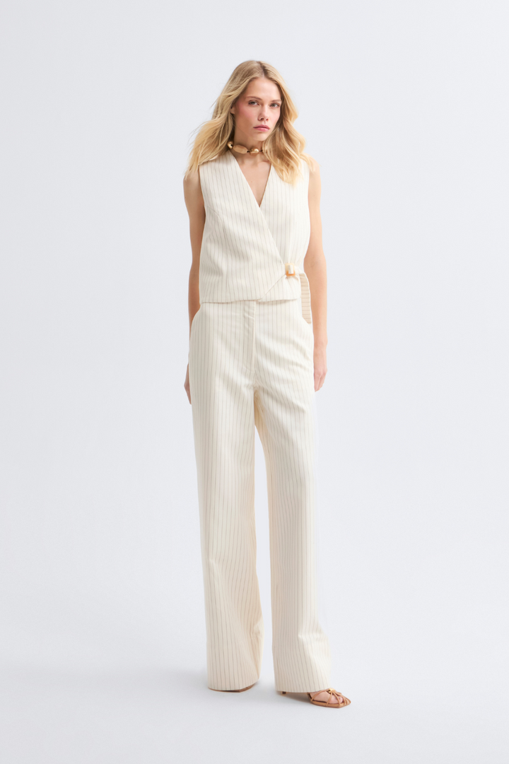 Calça de Alfaiataria Off White Mabel