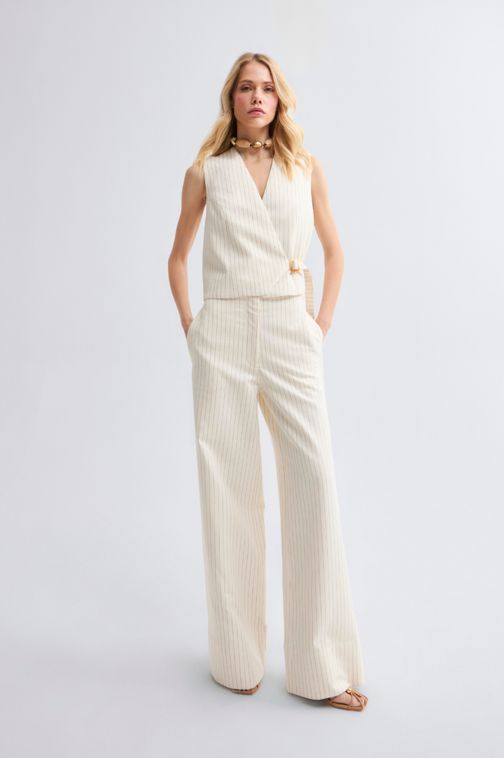 Calça de Alfaiataria Off White Mabel