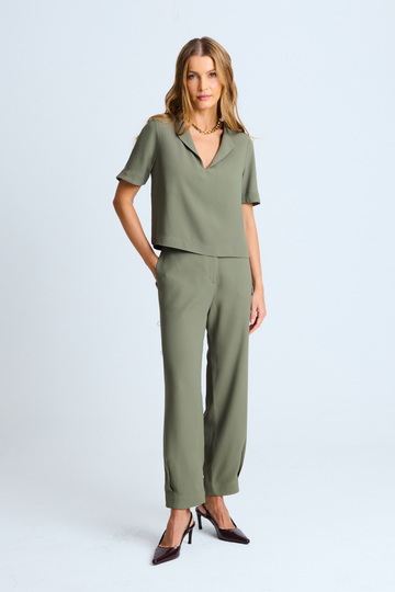 Calça de Alfaiataria Olivia Verde Militar
