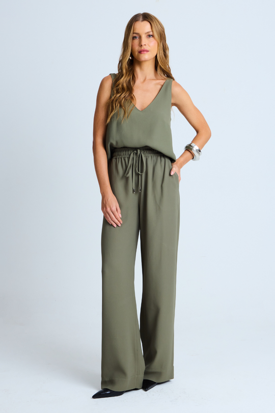Calça de Alfaiataria Rafaela Verde Militar
