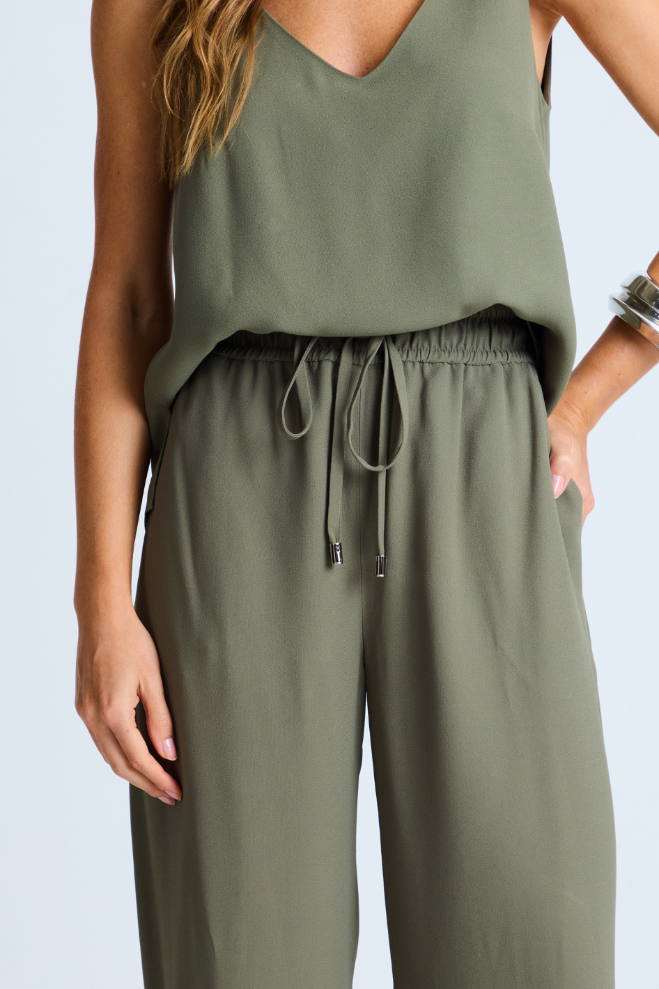 Calça de Alfaiataria Rafaela Verde Militar