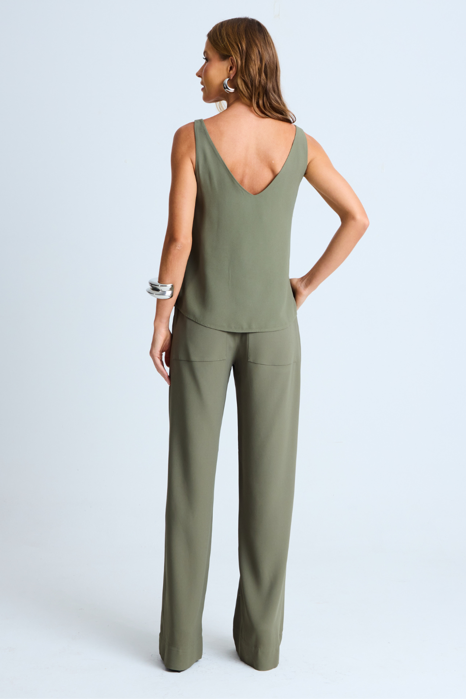 Calça de Alfaiataria Rafaela Verde Militar