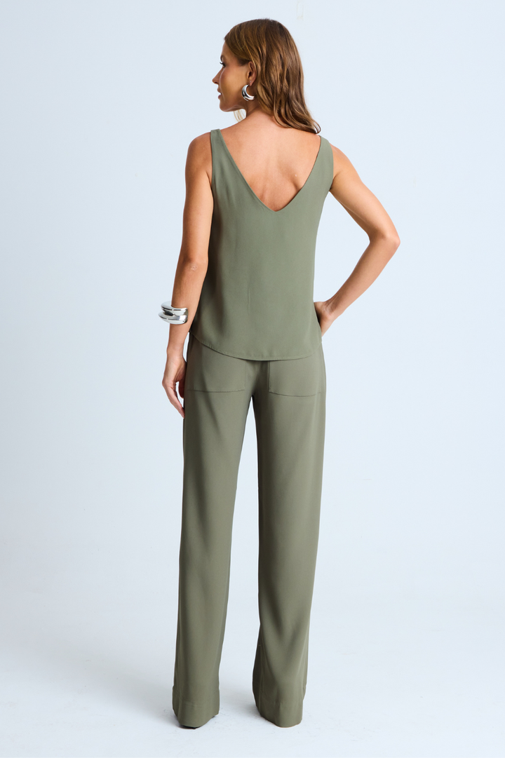 Calça de Alfaiataria Rafaela Verde Militar