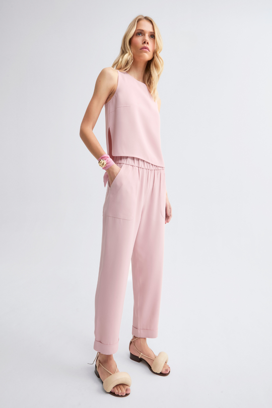 Calça de Alfaiataria Rosa Light Ella