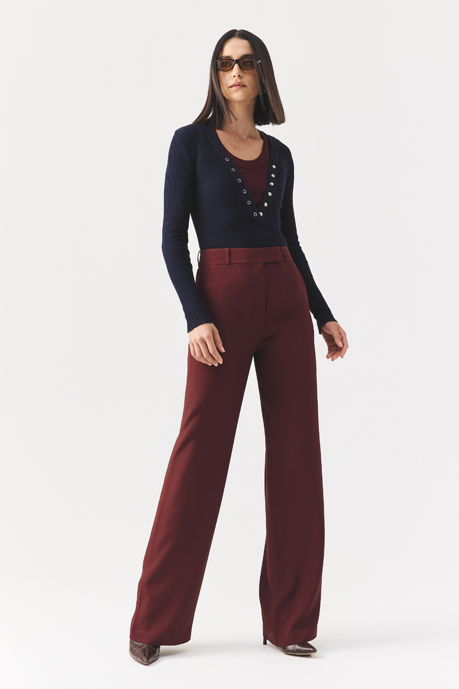 Calça de Alfaiataria Sara Wine