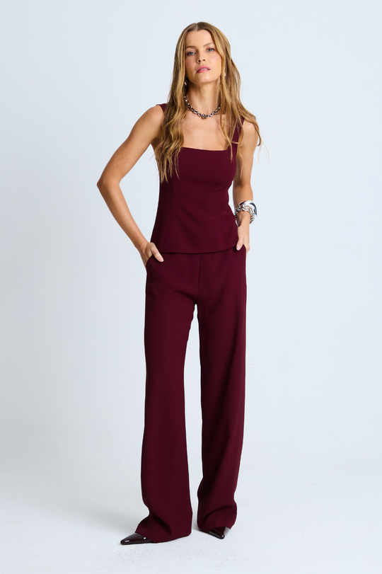 Calça de Alfaiataria Sara Wine