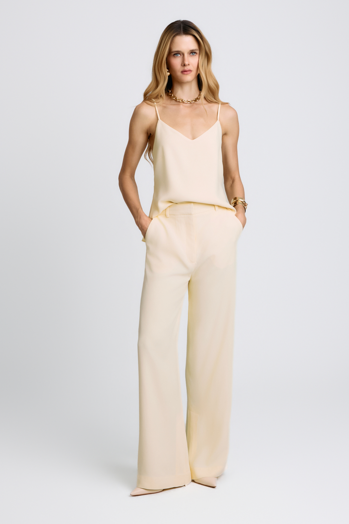 Calça de Alfaiataria Sarita Amarelo Creme