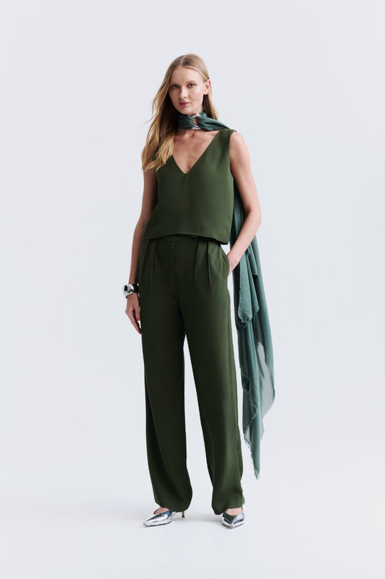 Calça de Alfaiataria Verde Vilma