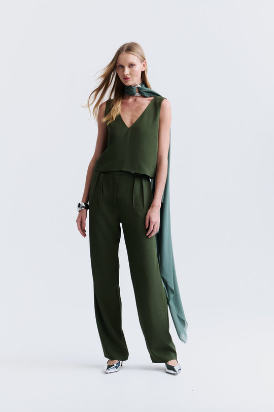 Calça de Alfaiataria Verde Vilma